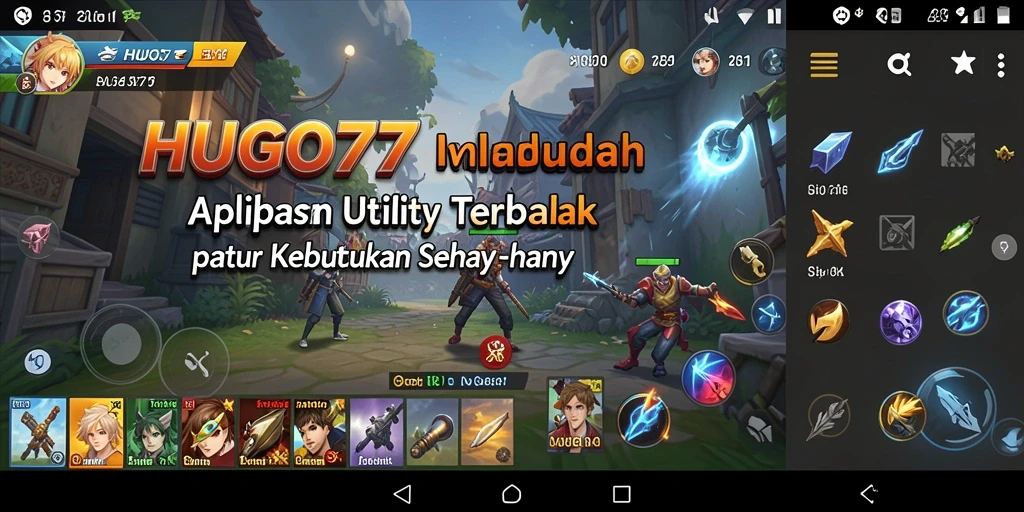 Cuplikan tampilan utama HUGO77 dengan fitur pengingat dan manajemen waktu.